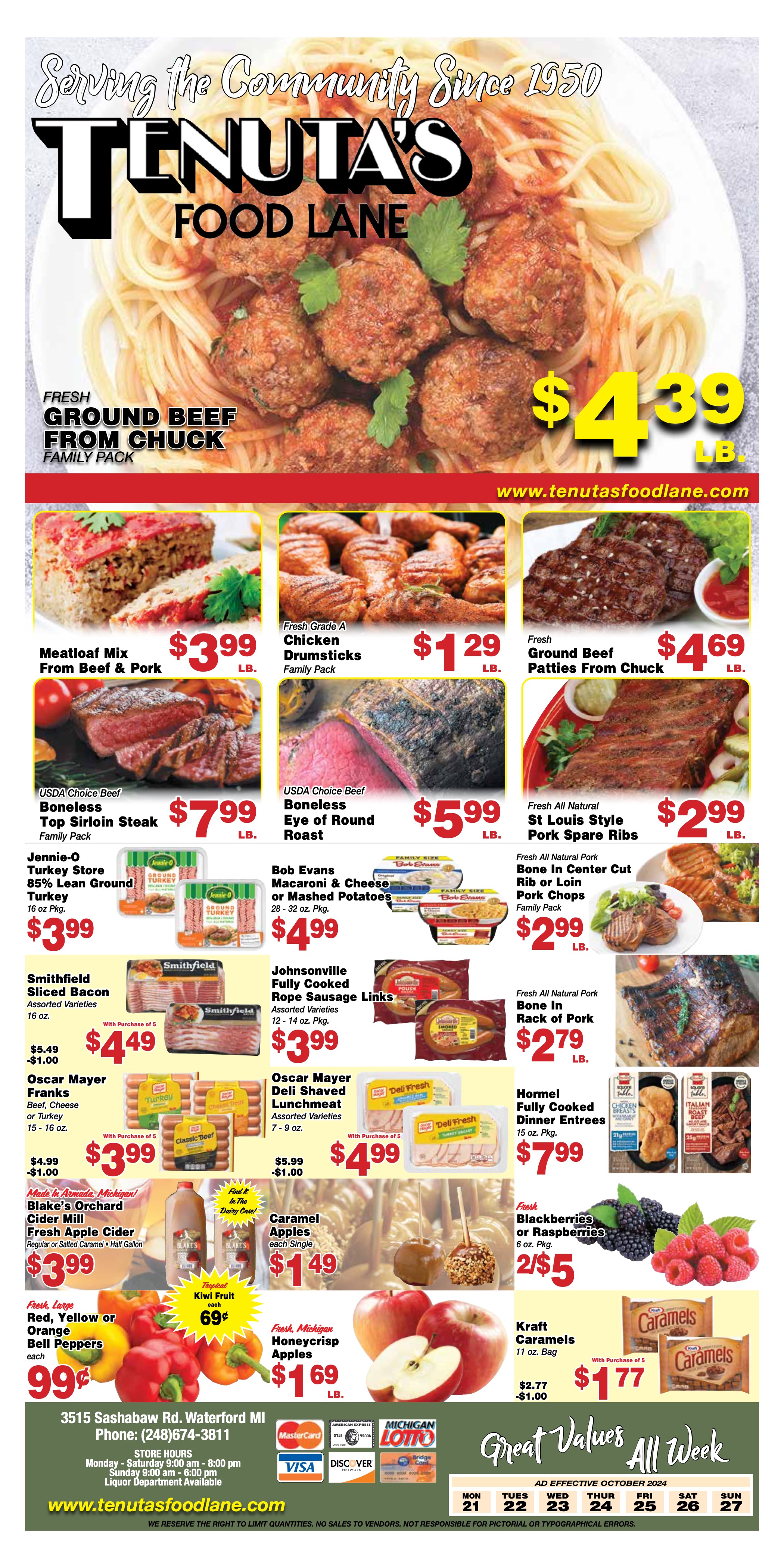 Weekly ad circular Tenuta's Food Lane